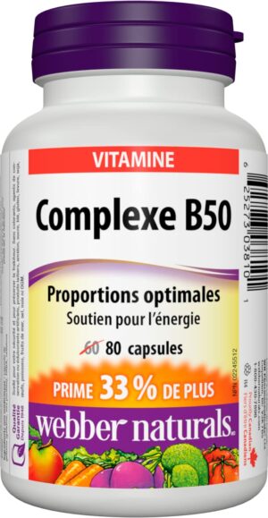 Webber Naturals B50 Complex Capsules 80'S