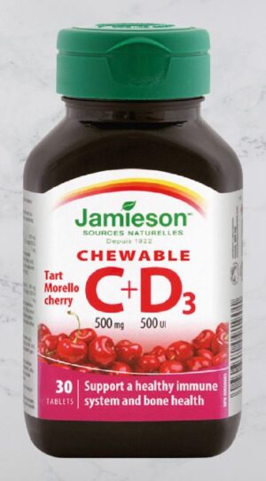 Jamieson Chewable C +D3 500Iu Tablets 30'S